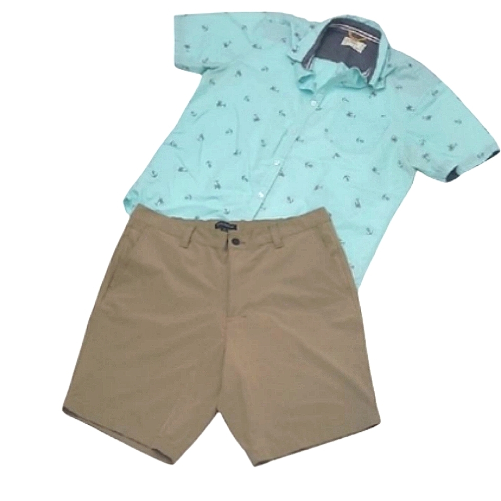 Banana Republic Dressy Casual Shorts Four Pockets BR Logo Khaki Dress Short